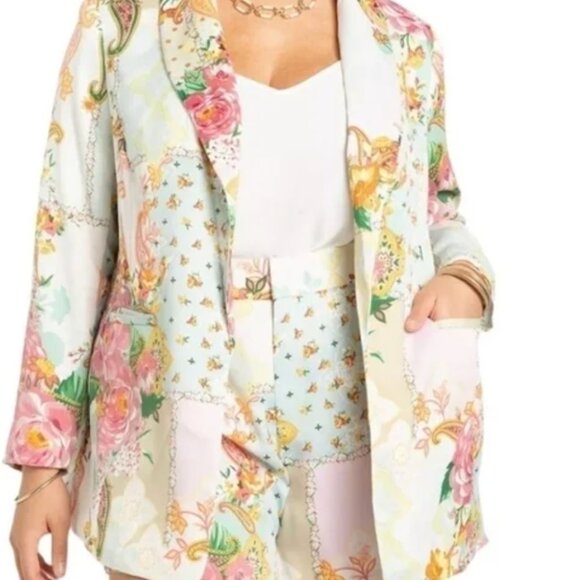 Eloquii Floral Satin Blazer (Size 22) - Picture 2 of 4